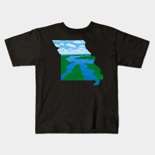 Lake of the Ozarks Michigan Silhouette Kids T-Shirt